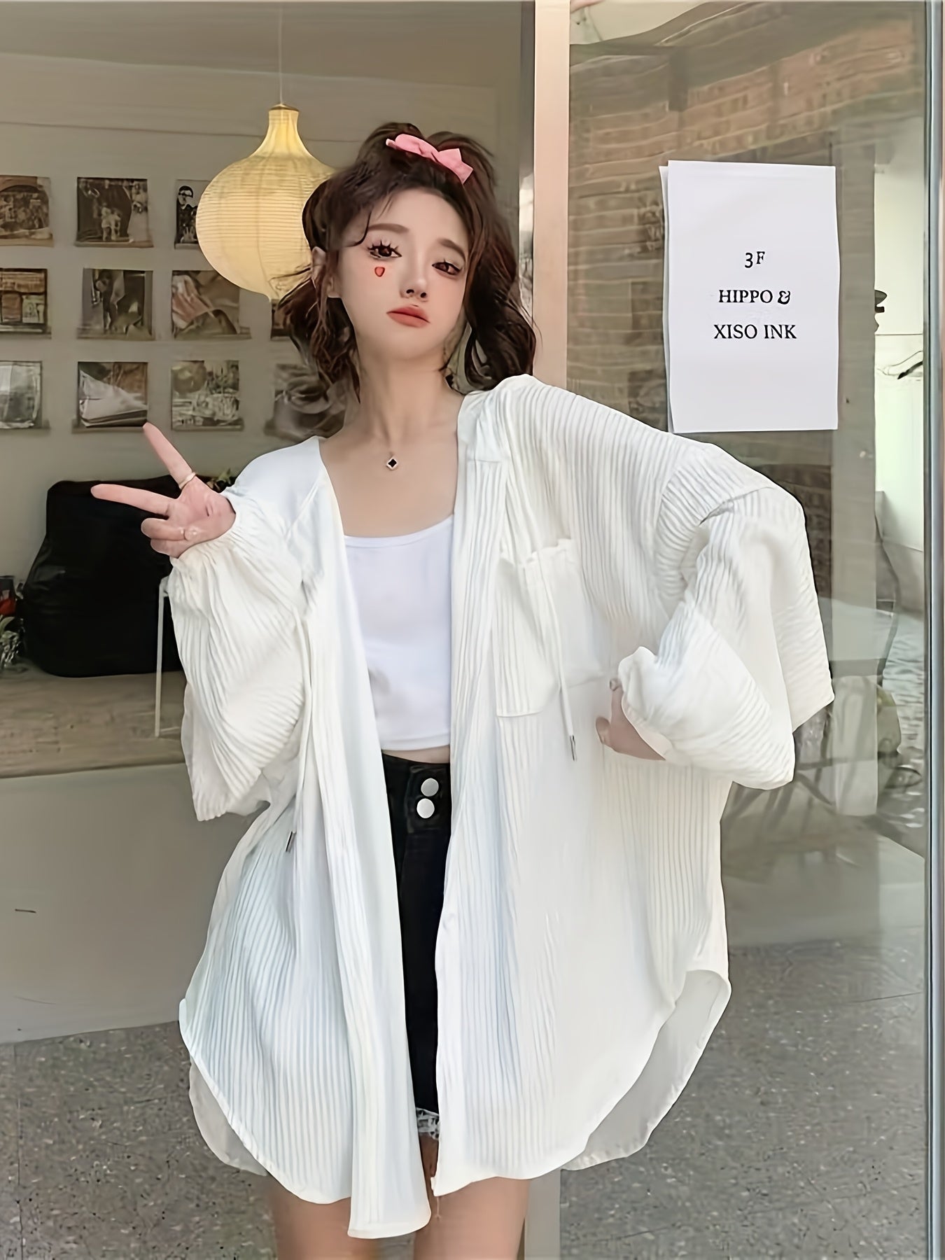 1pc Sunscreen Cardigan Big Size Sunscreen Female External Wear Summer Loose Sister Versatile Lazy Wind Hooded Air Conditioning Shirt Jacket