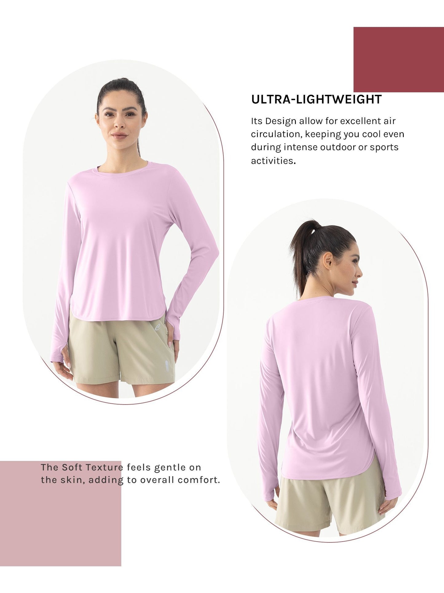 Women's Long Sleeve Lightweight Sun Shirts Summer 2025 UPF 50+ UV Protection Fishing Hiking Shirts