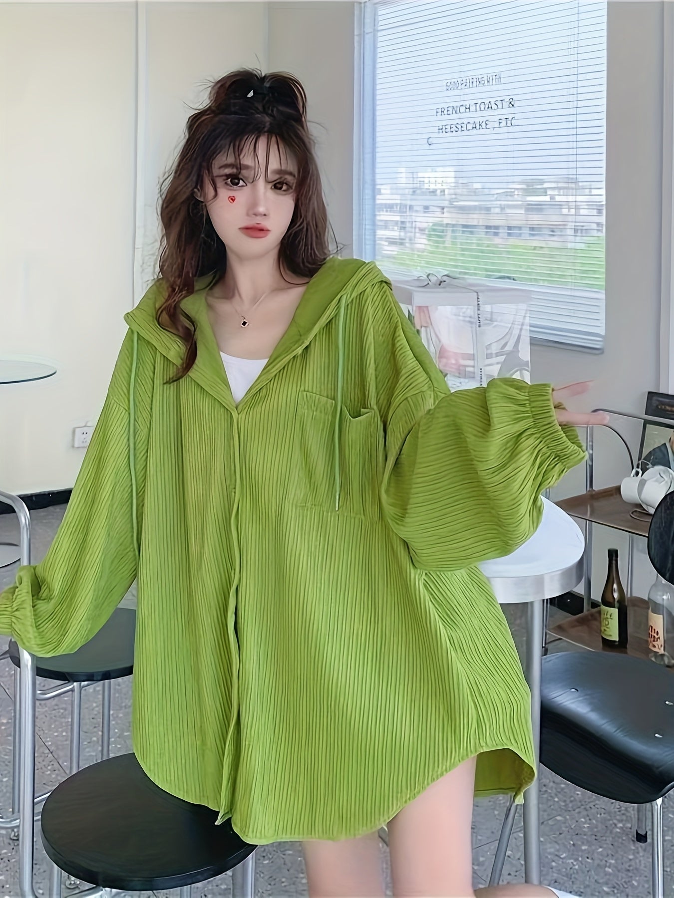 1pc Sunscreen Cardigan Big Size Sunscreen Female External Wear Summer Loose Sister Versatile Lazy Wind Hooded Air Conditioning Shirt Jacket