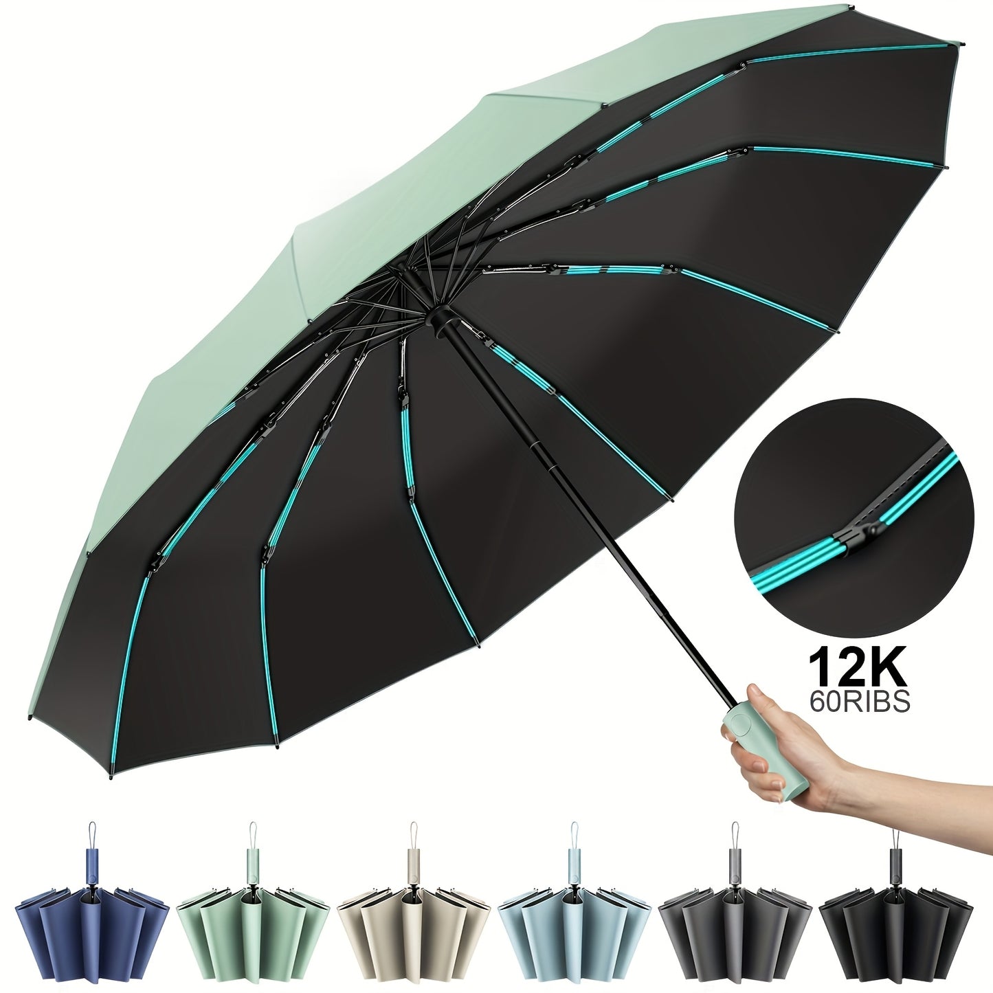 Super Strong Windproof Automatic Folding Men Umbrella, 72\u002F80 Bone Reinforced, Large Rainproof Sun UV Protection Umbrellas Women
