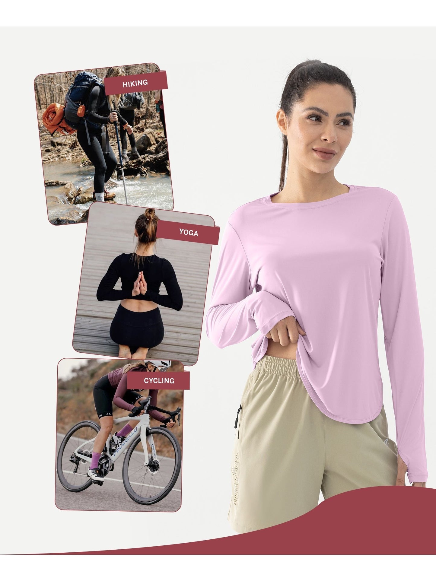 Women's Long Sleeve Lightweight Sun Shirts Summer 2025 UPF 50+ UV Protection Fishing Hiking Shirts