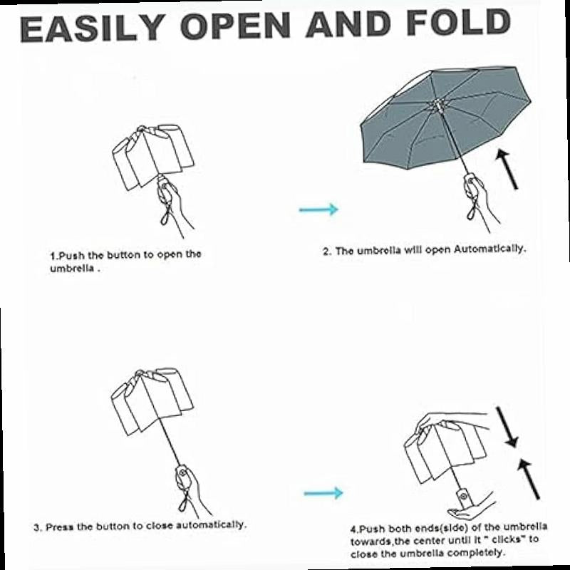 Inverted Reverse Golf Umbrella 10 Ribs Travel Folding Lightweight Compact Portable Backpack Outdoor Sun Rain Anti 99 UV Protection UPF 50 Automatic Open Close Men Women Carabiner Handle Design