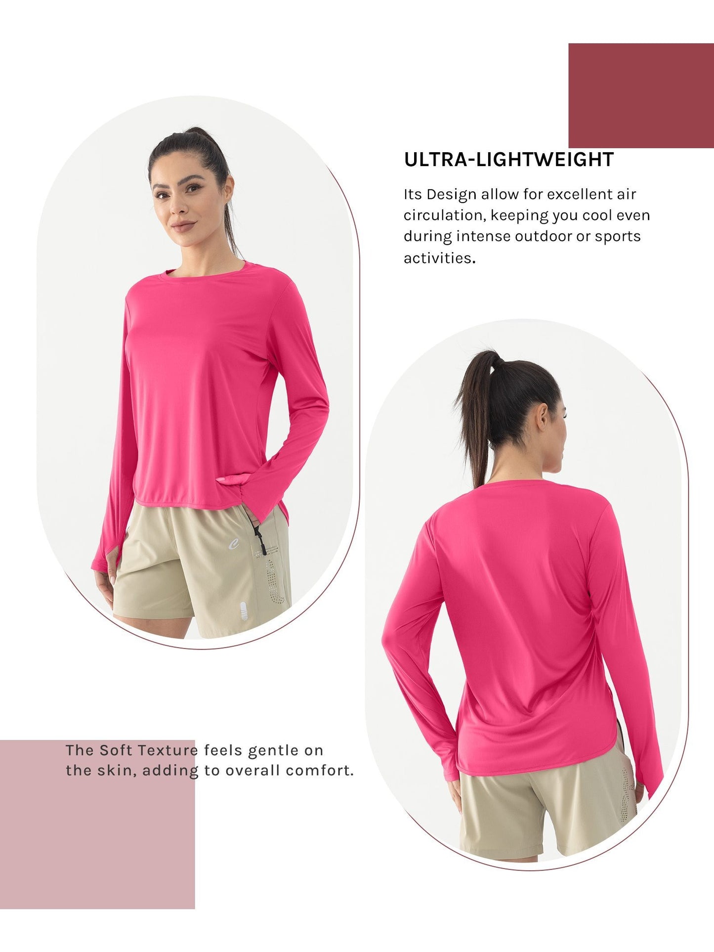 Women's Long Sleeve Lightweight Sun Shirts Summer 2025 UPF 50+ UV Protection Fishing Hiking Shirts