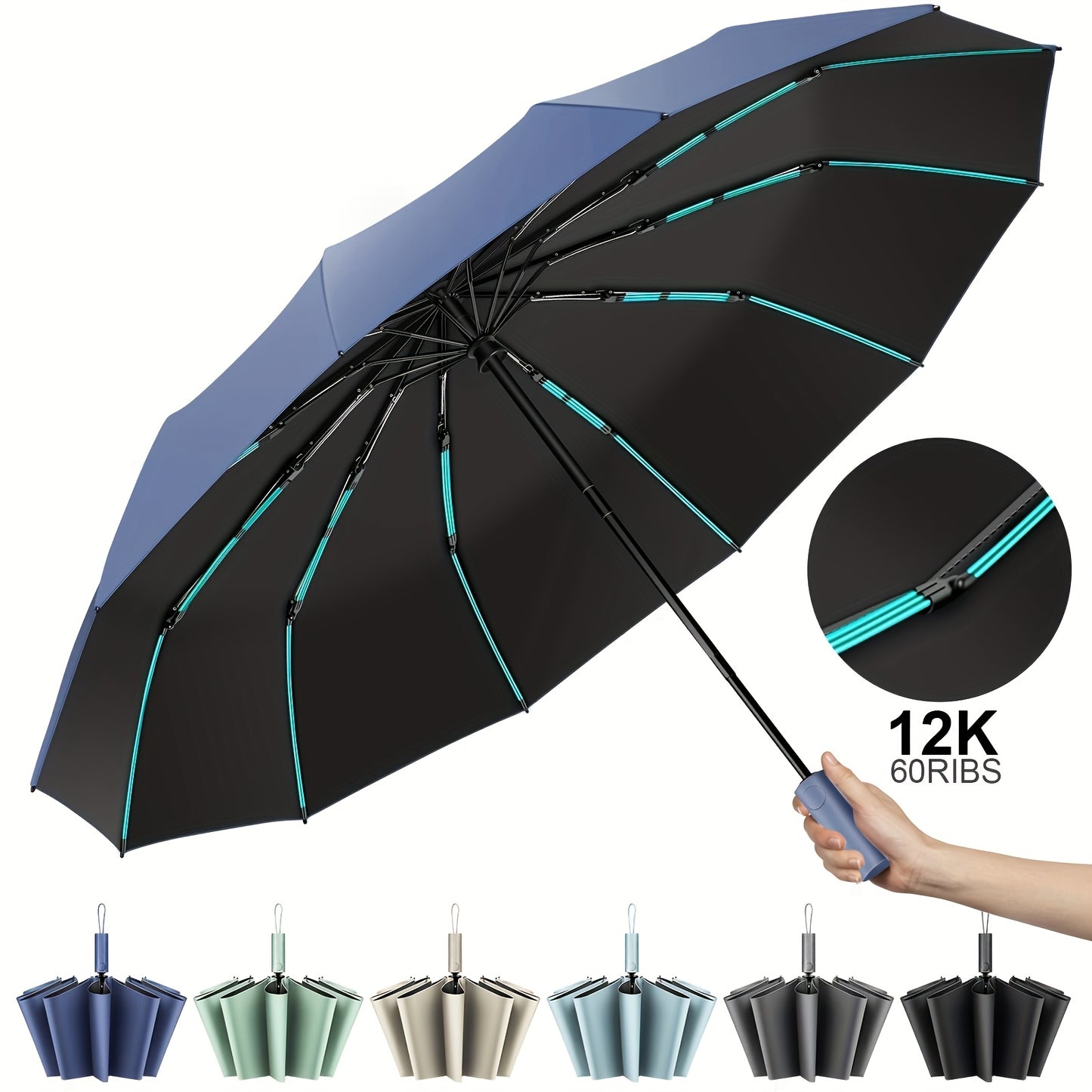 Super Strong Windproof Automatic Folding Men Umbrella, 72\u002F80 Bone Reinforced, Large Rainproof Sun UV Protection Umbrellas Women
