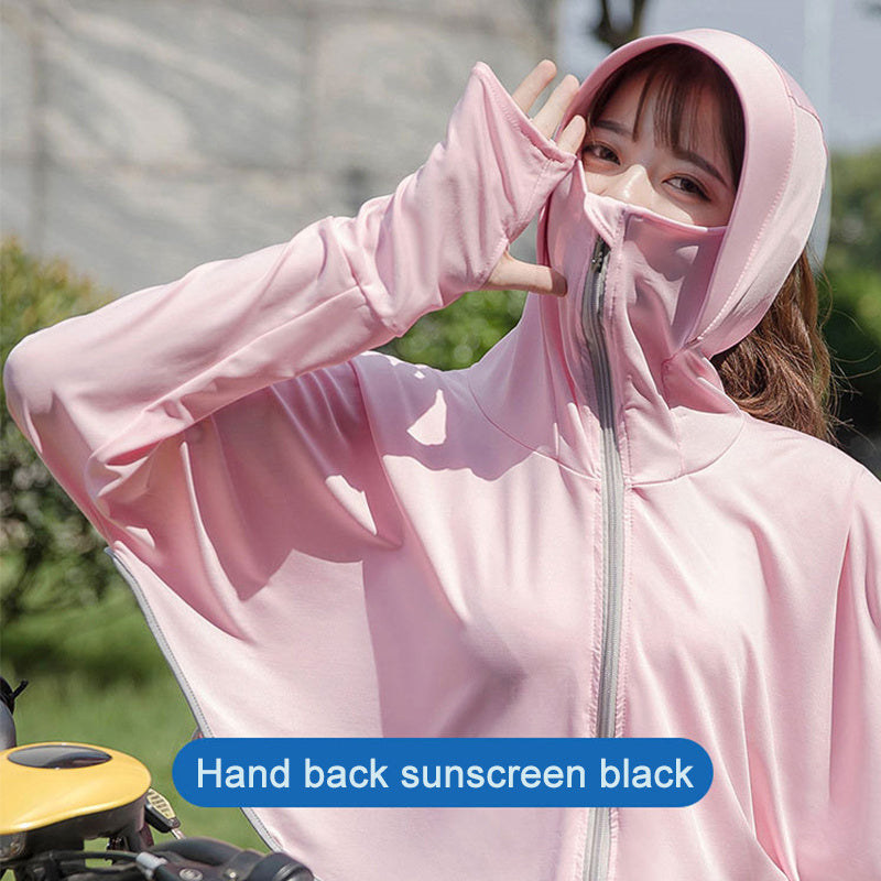 UPF50 Sun Protection Clothing Summer Ice Silk Anti-ultraviolet Hooded Breathable Sun Protection Shirt Sun Cloak Zipper Lightweight Hoodie