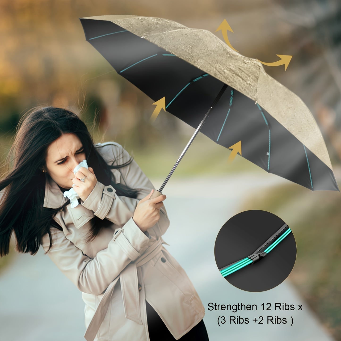 Super Strong Windproof Automatic Folding Men Umbrella, 72\u002F80 Bone Reinforced, Large Rainproof Sun UV Protection Umbrellas Women