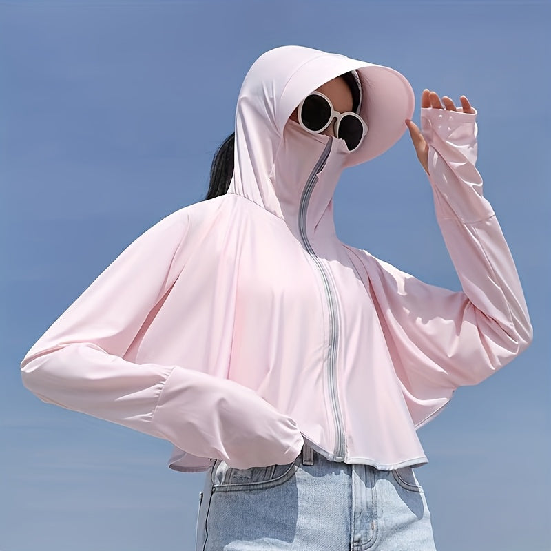 Sun Protection Clothing For Women In Summer, Thin, Loose, Slimming, Driving, Cycling, Shawl, Breathable Cover, Short Sun Protection Clothing, Outerwear, Cloak Style Sun Protection Clothing