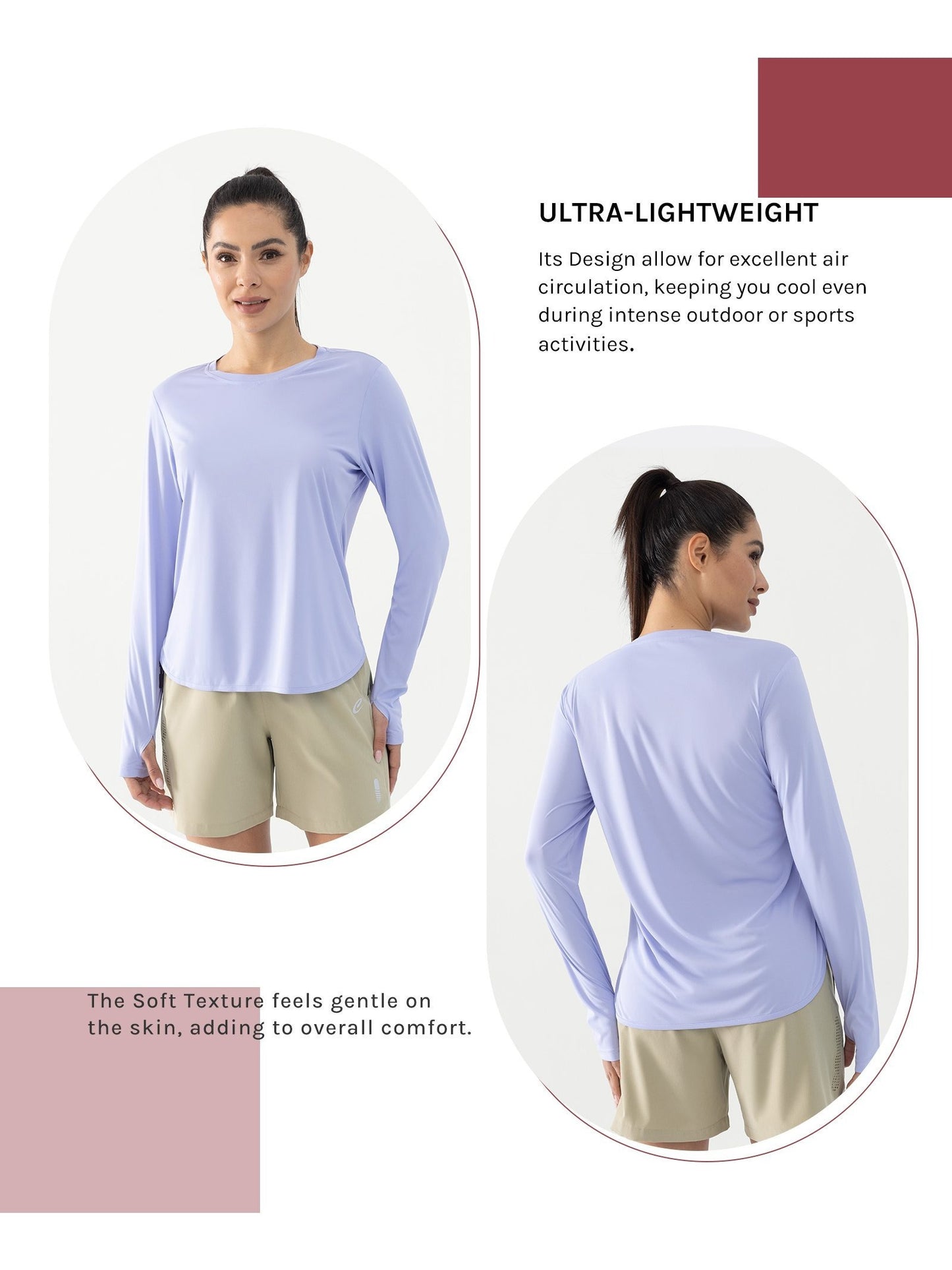 Women's Long Sleeve Lightweight Sun Shirts Summer 2025 UPF 50+ UV Protection Fishing Hiking Shirts