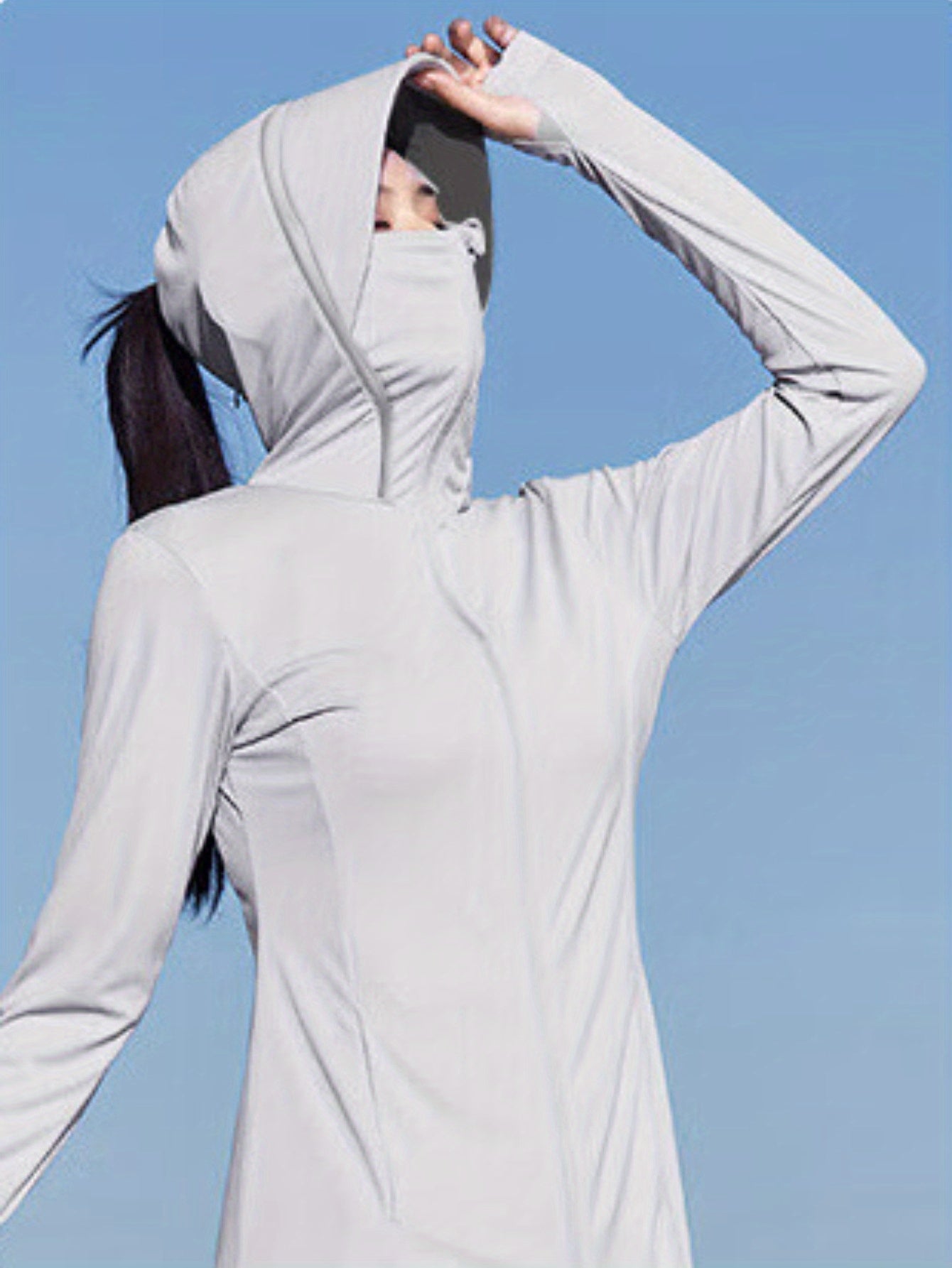 Sunscreen long over the knee, slim fit ice Silky large brim sunscreen suit, suitable for travel, camping, outdoor activities