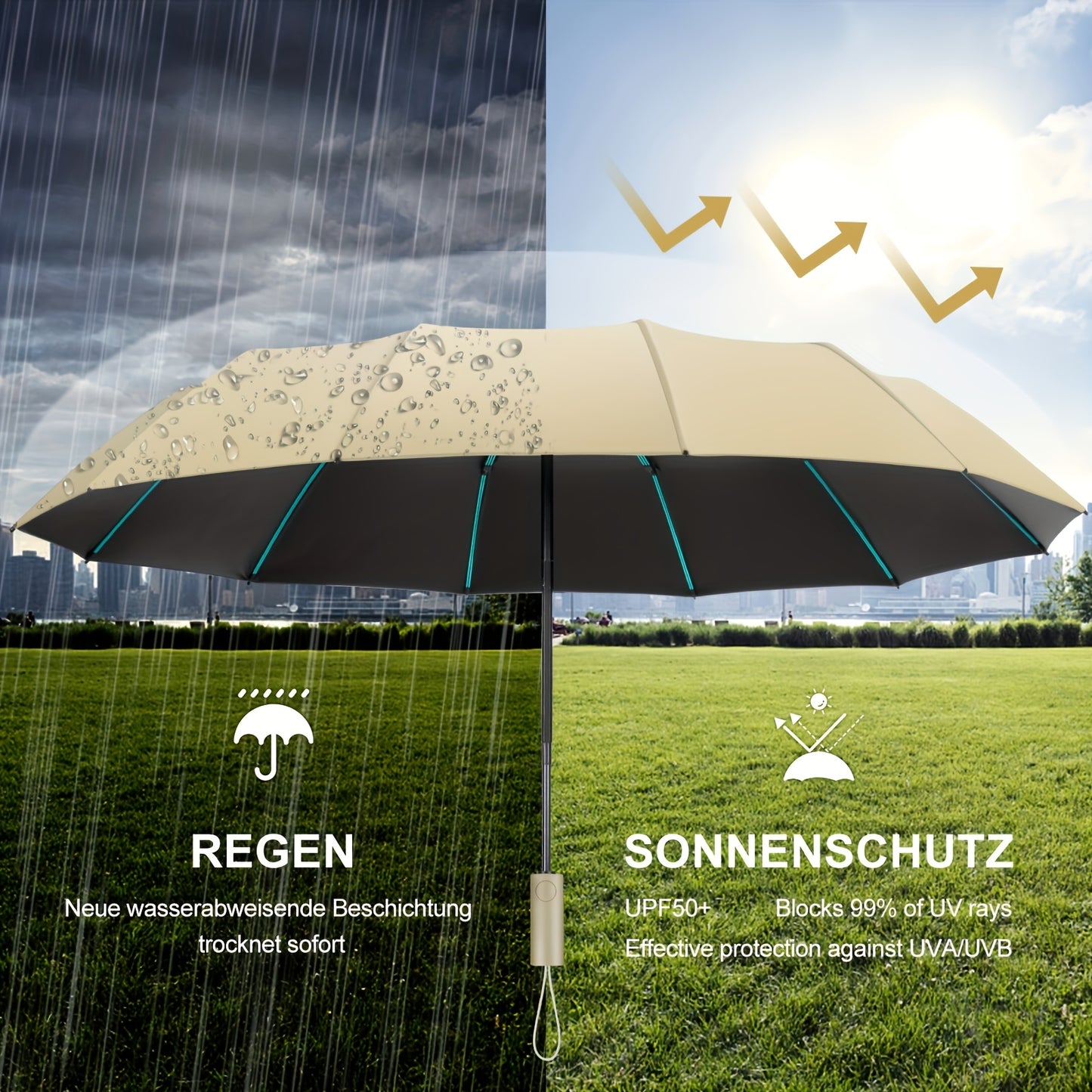 Super Strong Windproof Automatic Folding Men Umbrella, 72\u002F80 Bone Reinforced, Large Rainproof Sun UV Protection Umbrellas Women