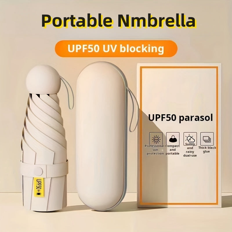 Pocket Umbrella with Capsule Box, UV Protection, Ultralight Sunny And Rainy, En-Toutcas, Lightweight And Compact