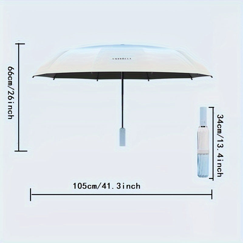 New Arrival! Skyland - Reinforced And Thickened, Windproof And Sunproof, Gradient Color, Portable, 20 Ribs Full Automatic Folding Umbrella