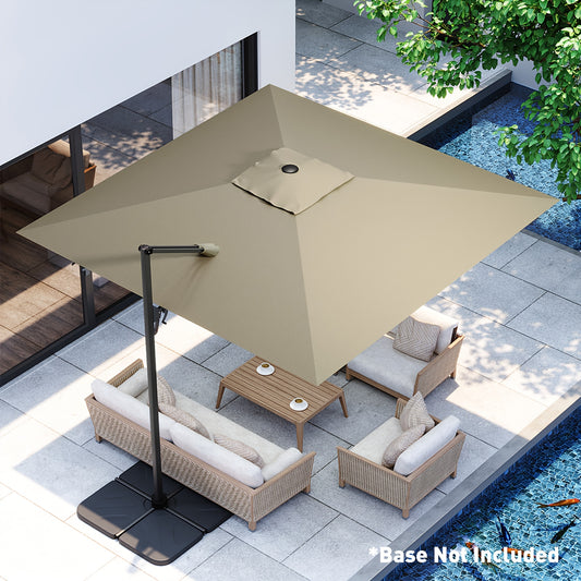 10x10ft Large Patio Umbrella - Double Top Sunshade with 360° Rotation & UV Protection | Summer Outdoor Umbrella for Garden, Pool, Deck & Lawn | Sturdy 8-Rib Frame, Multi-Adjustable Angle, Family-Sized Shade