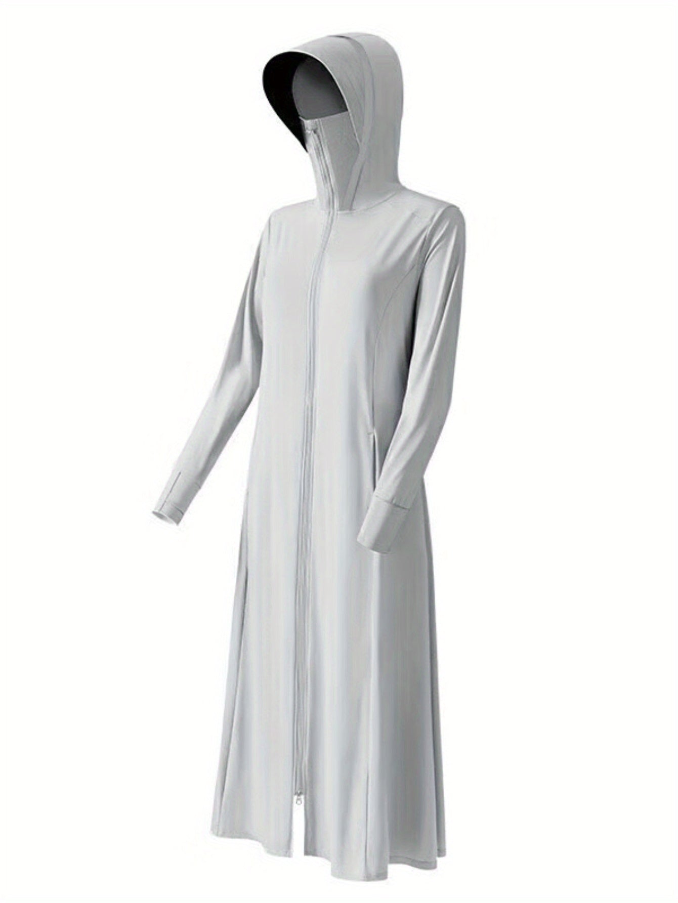 Sunscreen long over the knee, slim fit ice Silky large brim sunscreen suit, suitable for travel, camping, outdoor activities