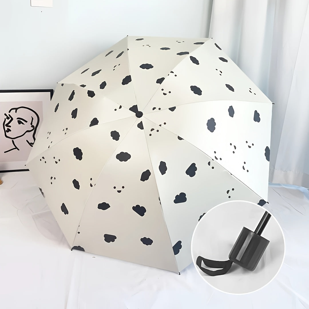 Manual Folding Umbrella - Unisex Large UV Protection Sun & Rain Dual-Use Parasol With Cartoon Design