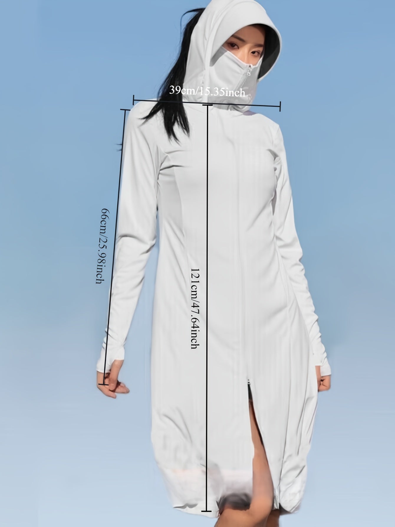 Sunscreen long over the knee, slim fit ice Silky large brim sunscreen suit, suitable for travel, camping, outdoor activities