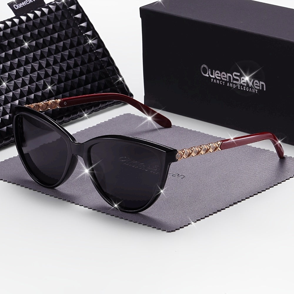 QueenSeven Fashion Glasses- Retro Oval Design, Woven Details, Durable Plastic Frame, Suitable for Daily Wear, Comes with Black Fashion Case and Accessories