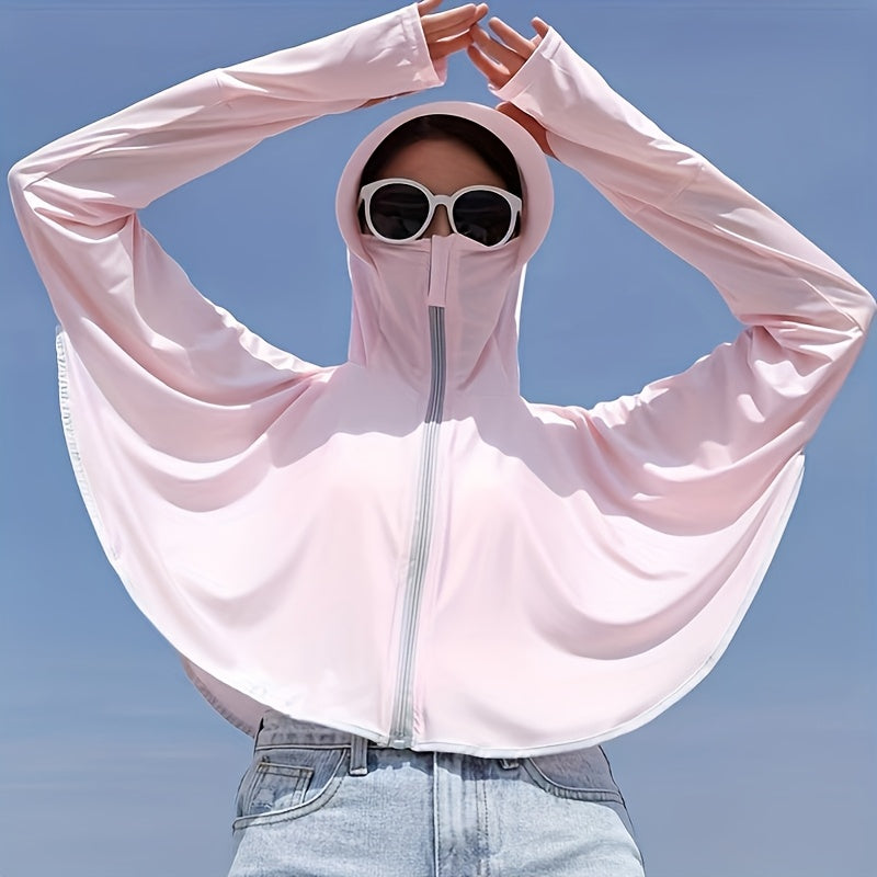 Sun Protection Clothing For Women In Summer, Thin, Loose, Slimming, Driving, Cycling, Shawl, Breathable Cover, Short Sun Protection Clothing, Outerwear, Cloak Style Sun Protection Clothing