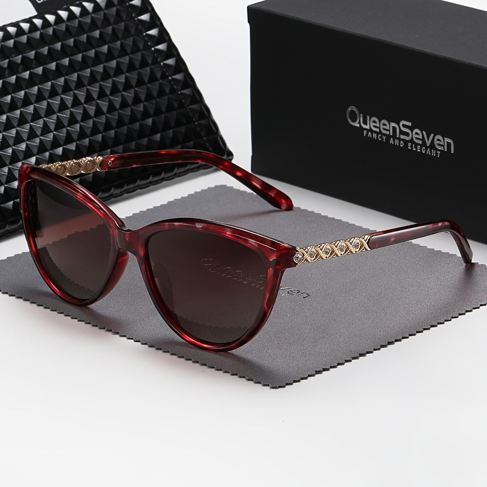 QueenSeven Fashion Glasses- Retro Oval Design, Woven Details, Durable Plastic Frame, Suitable for Daily Wear, Comes with Black Fashion Case and Accessories