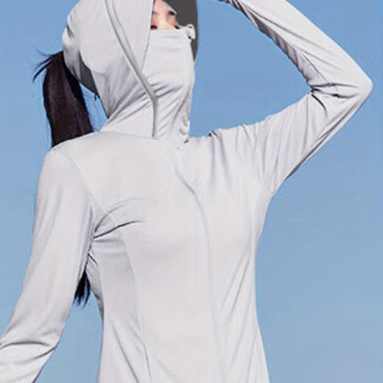 Sunscreen long over the knee, slim fit ice Silky large brim sunscreen suit, suitable for travel, camping, outdoor activities