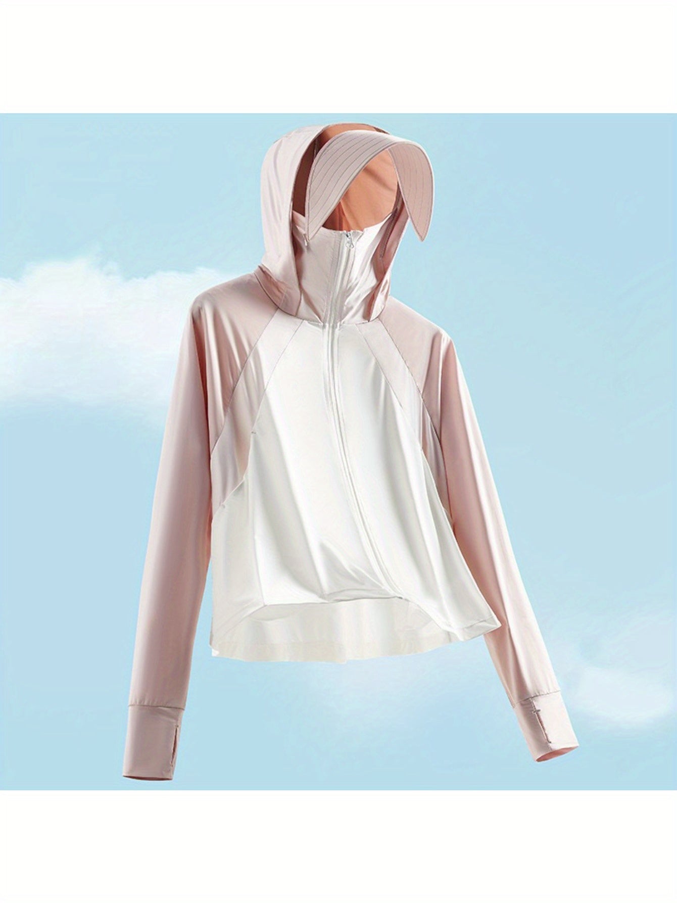 Summer sunscreen clothes, mesh patchwork breathable versatile sunscreen coat, outdoor s loose casual clothes