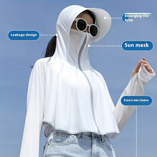 Sun Protection Clothing For Women In Summer, Thin, Loose, Slimming, Driving, Cycling, Shawl, Breathable Cover, Short Sun Protection Clothing, Outerwear, Cloak Style Sun Protection Clothing