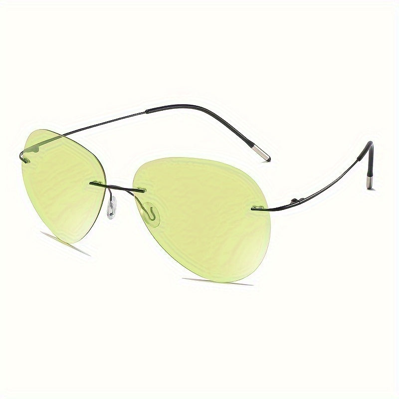 Men's Ultra Light Rimless Eyewear with TAC Lenses - Lightweight Metal & Phenolic Frame, Modern Minimalist Design for Daily & Formal Settings - Stylish Casual Durable Eyewear