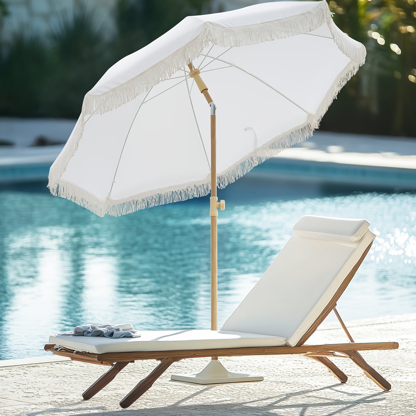 Patio Umbrella With UPF 50+ Protection, 8 Ribs, Push Button Tilt - Versatile Outdoor Shade For Garden, Courtyard, And Beach