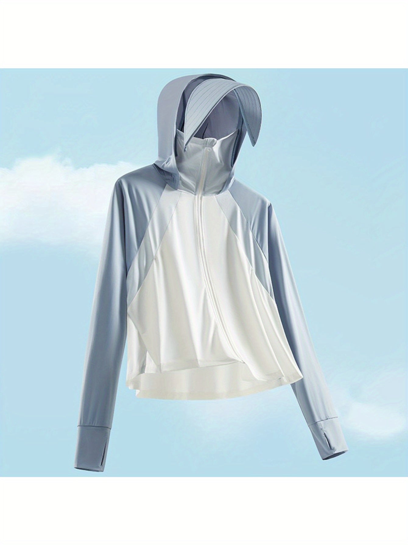 Summer sunscreen clothes, mesh patchwork breathable versatile sunscreen coat, outdoor s loose casual clothes