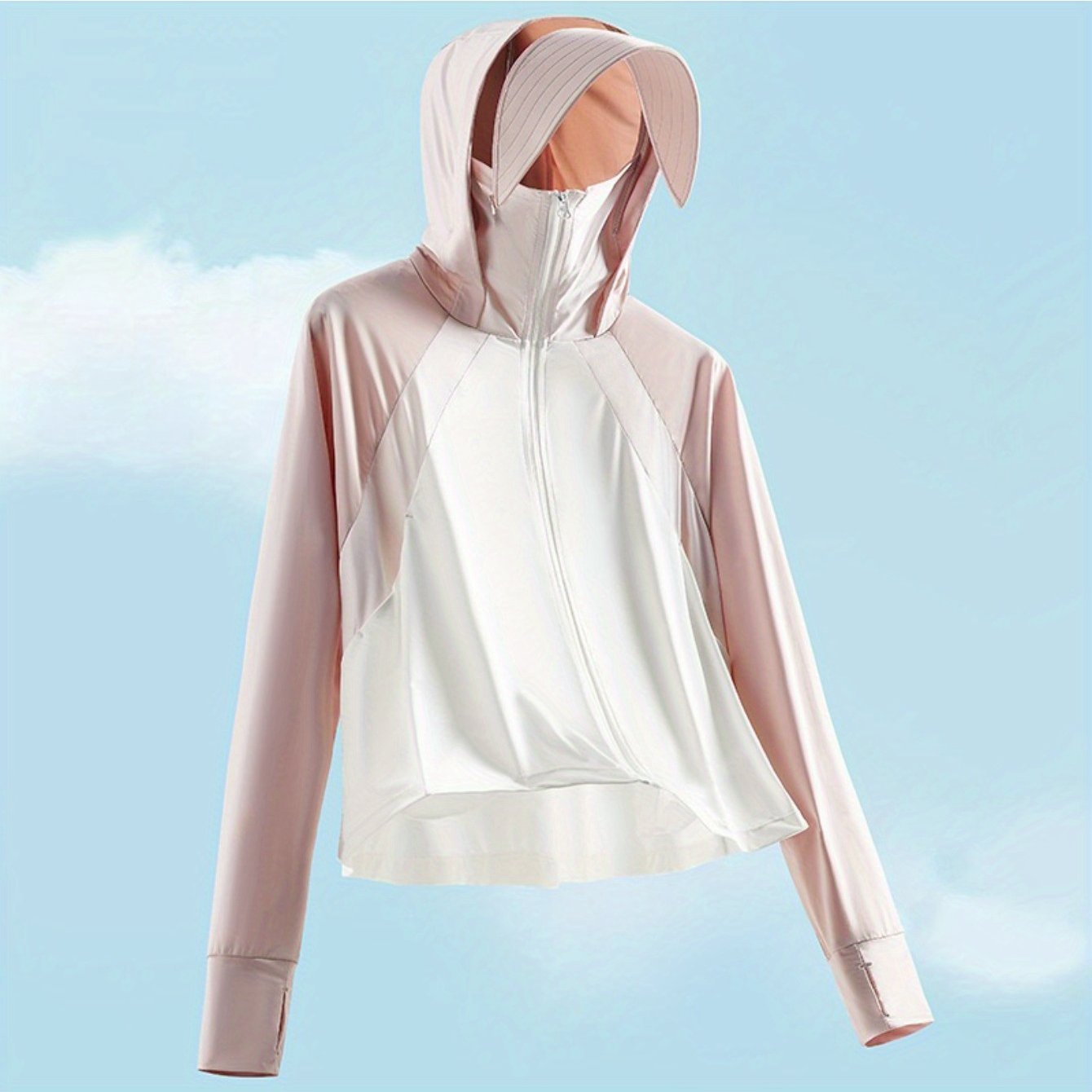 Summer sunscreen clothes, mesh patchwork breathable versatile sunscreen coat, outdoor s loose casual clothes
