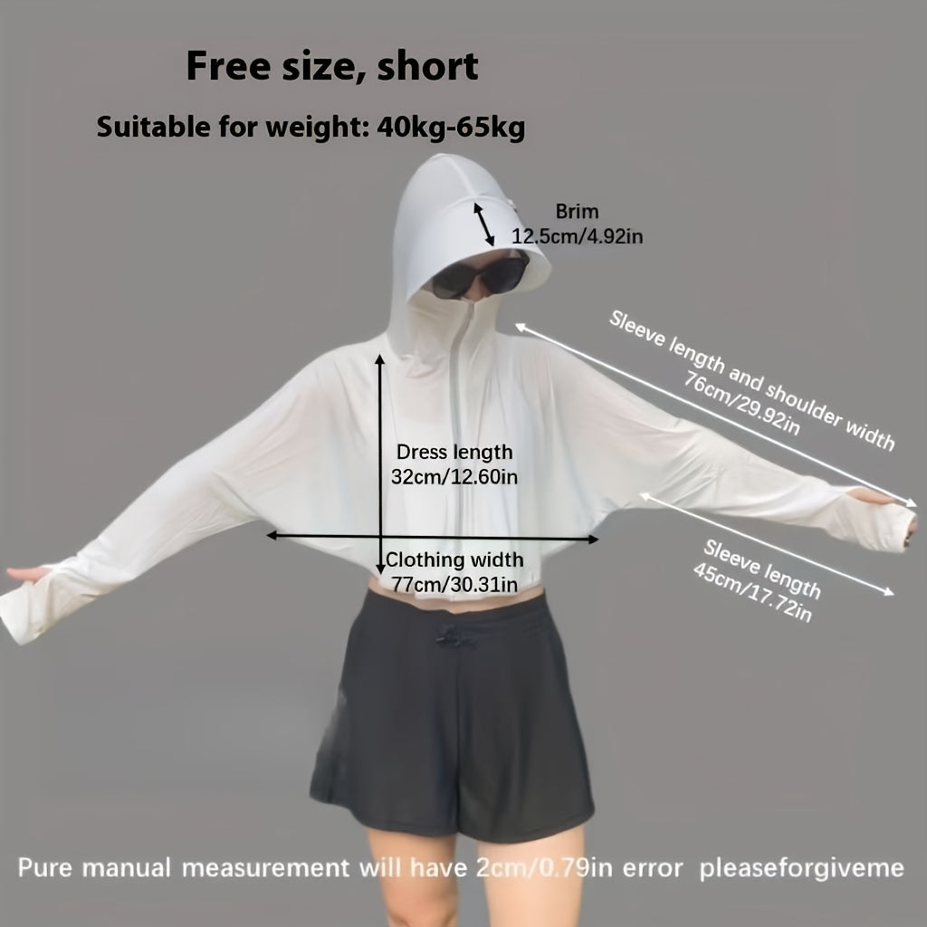 Sun Protection Clothing For Women In Summer, Thin, Loose, Slimming, Driving, Cycling, Shawl, Breathable Cover, Short Sun Protection Clothing, Outerwear, Cloak Style Sun Protection Clothing