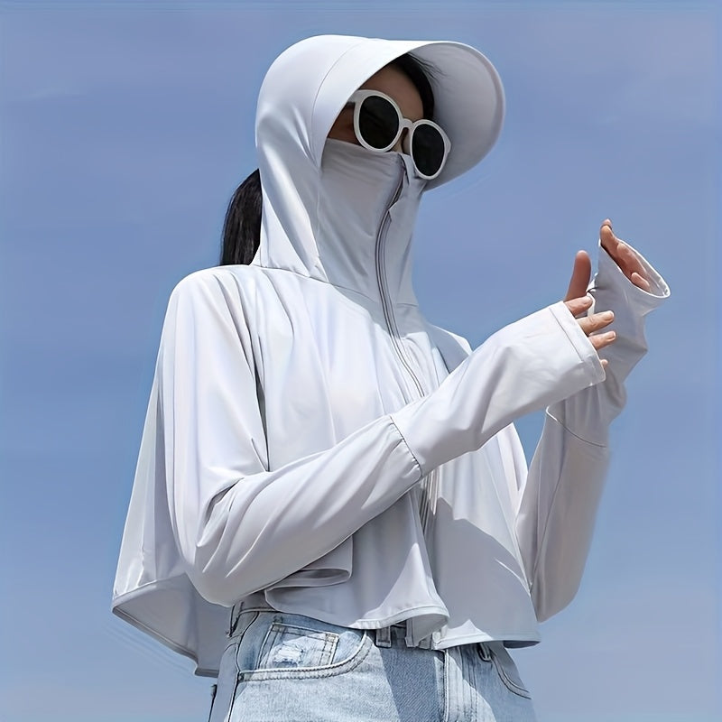 Sun Protection Clothing For Women In Summer, Thin, Loose, Slimming, Driving, Cycling, Shawl, Breathable Cover, Short Sun Protection Clothing, Outerwear, Cloak Style Sun Protection Clothing
