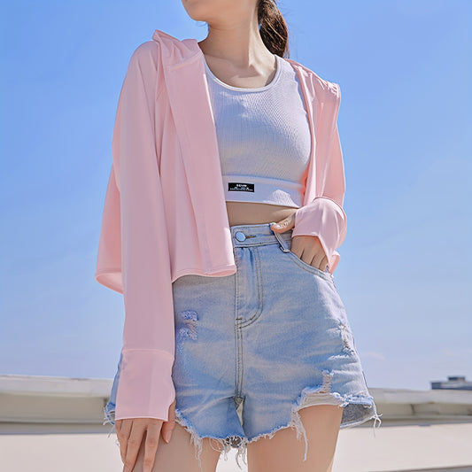 2pcs UV Protection Clothing Sun Protection Hoodie Jacket Full Zip UV Block Clothing for Women